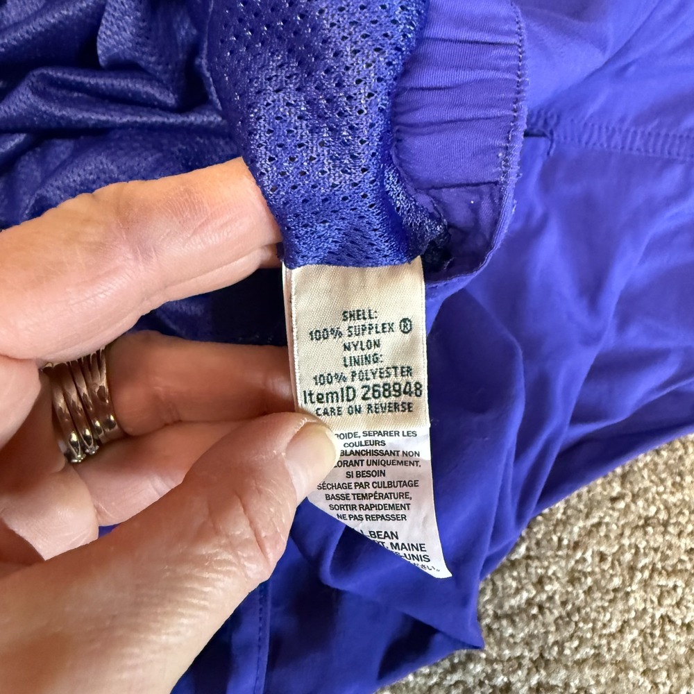 L.L. Bean SunSmart Shorts Women Large Royal Blue Mesh Lined High Rise Drawstring - Picture 9 of 10